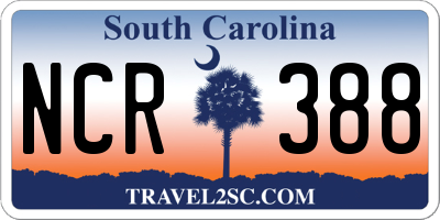 SC license plate NCR388