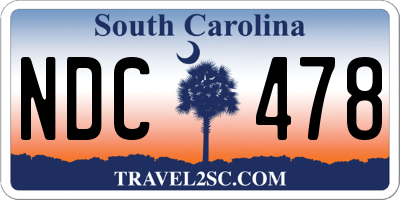 SC license plate NDC478