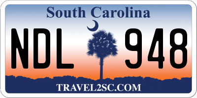 SC license plate NDL948