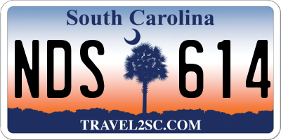 SC license plate NDS614