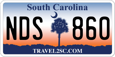 SC license plate NDS860