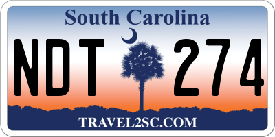 SC license plate NDT274