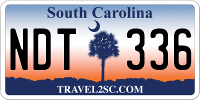 SC license plate NDT336
