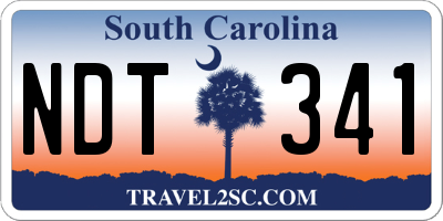 SC license plate NDT341