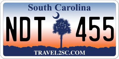 SC license plate NDT455