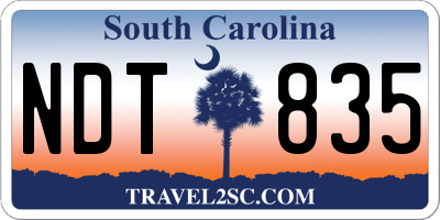 SC license plate NDT835