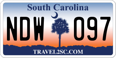 SC license plate NDW097