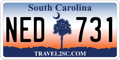 SC license plate NED731