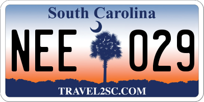 SC license plate NEE029