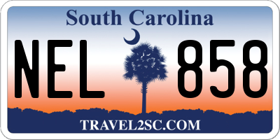SC license plate NEL858