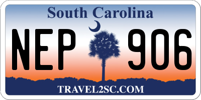 SC license plate NEP906