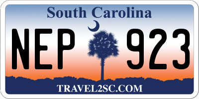 SC license plate NEP923