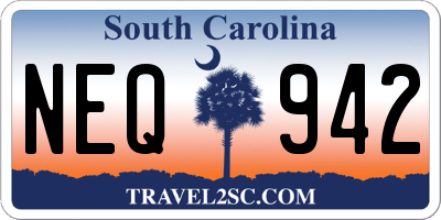 SC license plate NEQ942