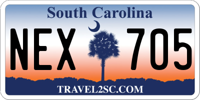 SC license plate NEX705