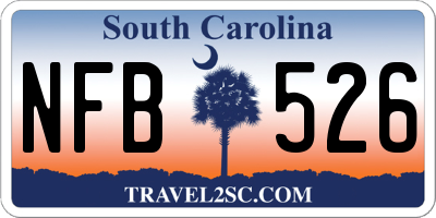 SC license plate NFB526