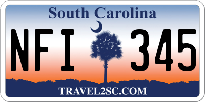SC license plate NFI345