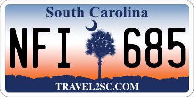 SC license plate NFI685