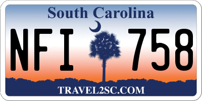 SC license plate NFI758
