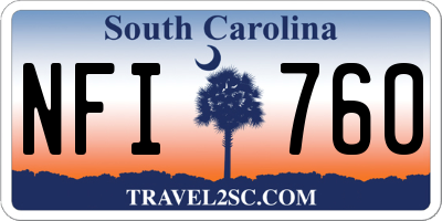 SC license plate NFI760
