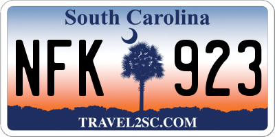 SC license plate NFK923