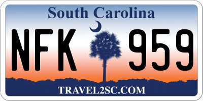 SC license plate NFK959