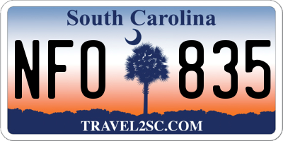 SC license plate NFO835