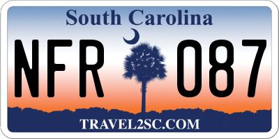 SC license plate NFR087