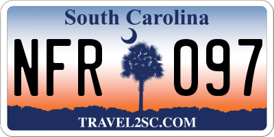 SC license plate NFR097