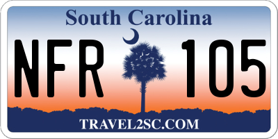 SC license plate NFR105