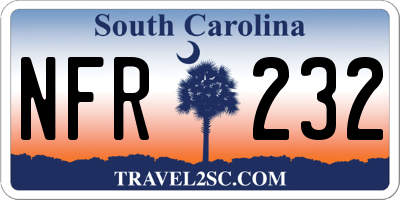 SC license plate NFR232