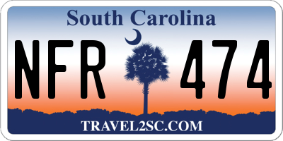 SC license plate NFR474