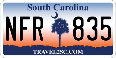 SC license plate NFR835