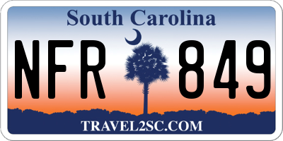 SC license plate NFR849