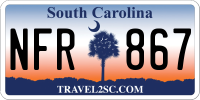 SC license plate NFR867