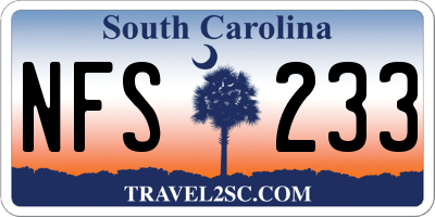 SC license plate NFS233