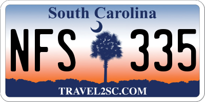 SC license plate NFS335