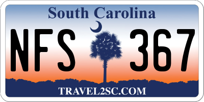 SC license plate NFS367