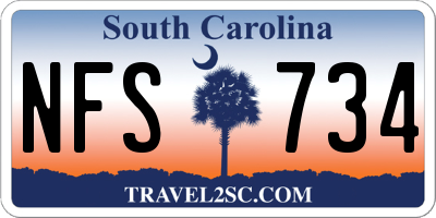 SC license plate NFS734