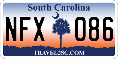 SC license plate NFX086