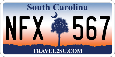 SC license plate NFX567