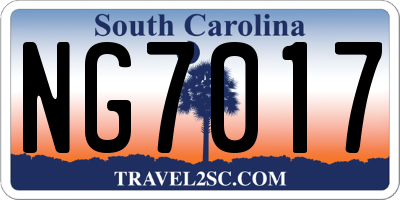 SC license plate NG7017