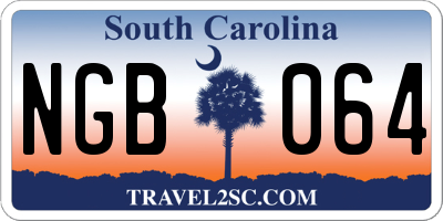 SC license plate NGB064