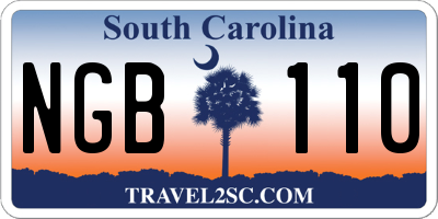 SC license plate NGB110