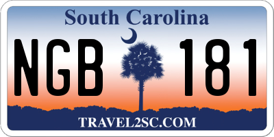 SC license plate NGB181