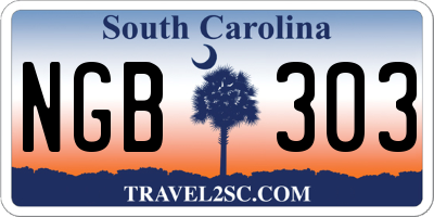 SC license plate NGB303