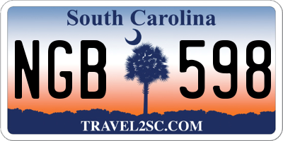 SC license plate NGB598