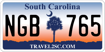 SC license plate NGB765