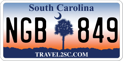 SC license plate NGB849