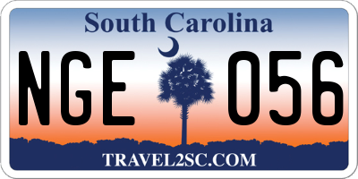 SC license plate NGE056