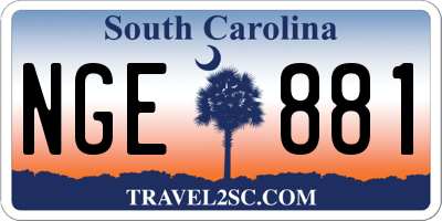 SC license plate NGE881